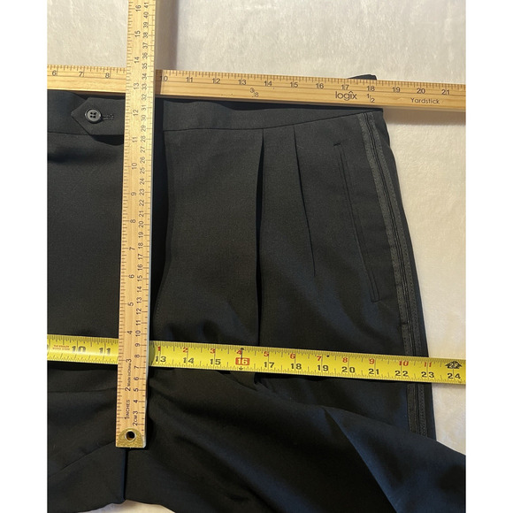 Joseph Abboud Mens 44L 36x29 Black Tuxedo Double Breasted Virgin Wool - Picture 14 of 16